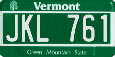 VT license plate JKL761