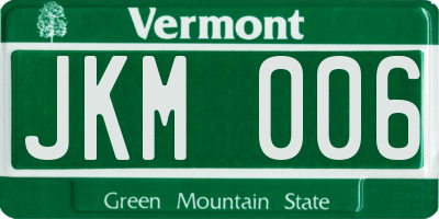 VT license plate JKM006