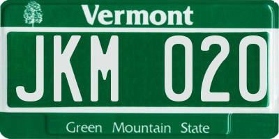VT license plate JKM020