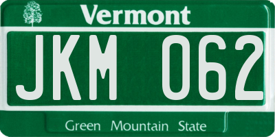VT license plate JKM062