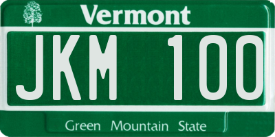 VT license plate JKM100