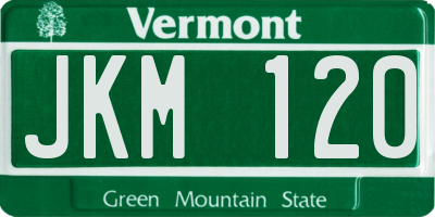 VT license plate JKM120