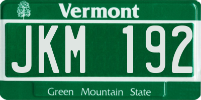 VT license plate JKM192