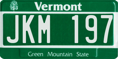 VT license plate JKM197