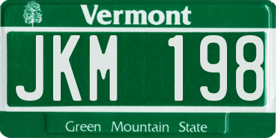 VT license plate JKM198