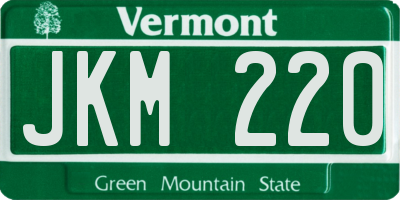 VT license plate JKM220