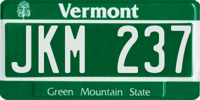 VT license plate JKM237