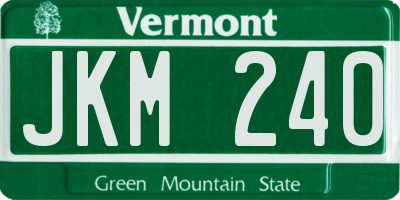 VT license plate JKM240