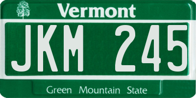 VT license plate JKM245
