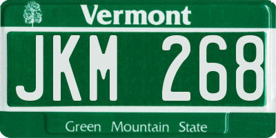 VT license plate JKM268