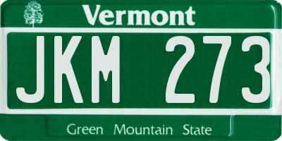 VT license plate JKM273