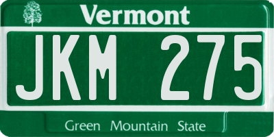 VT license plate JKM275
