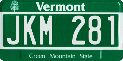 VT license plate JKM281