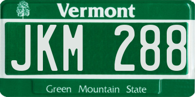 VT license plate JKM288