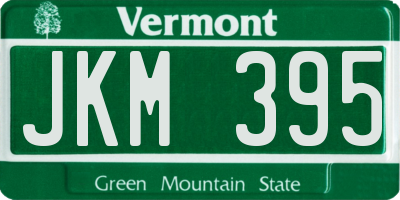 VT license plate JKM395