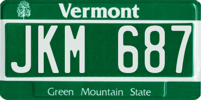VT license plate JKM687