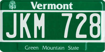 VT license plate JKM728