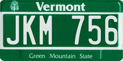 VT license plate JKM756