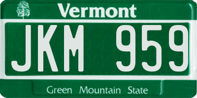 VT license plate JKM959