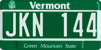 VT license plate JKN144