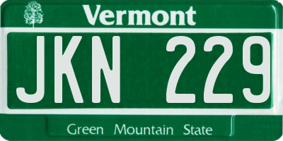 VT license plate JKN229