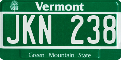 VT license plate JKN238