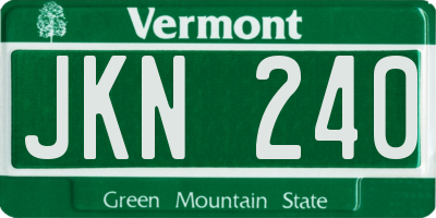 VT license plate JKN240