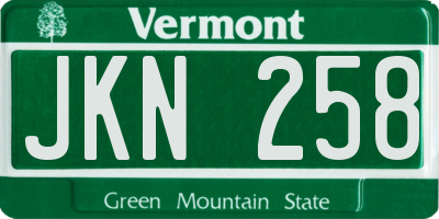 VT license plate JKN258