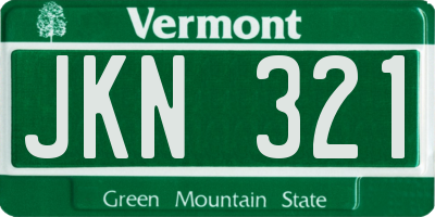 VT license plate JKN321