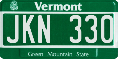 VT license plate JKN330