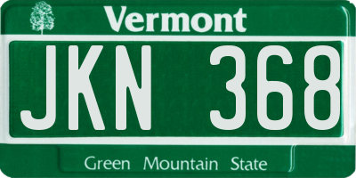 VT license plate JKN368