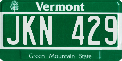 VT license plate JKN429