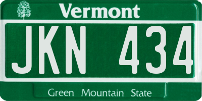 VT license plate JKN434