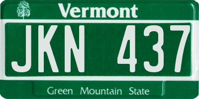 VT license plate JKN437