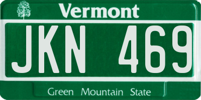 VT license plate JKN469