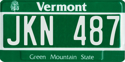 VT license plate JKN487
