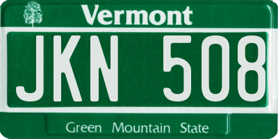VT license plate JKN508