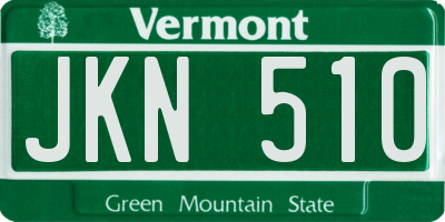 VT license plate JKN510