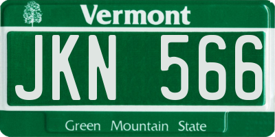 VT license plate JKN566