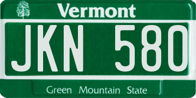 VT license plate JKN580