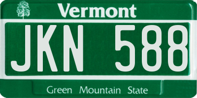 VT license plate JKN588