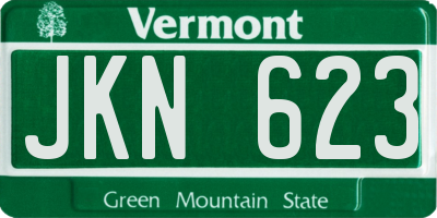 VT license plate JKN623