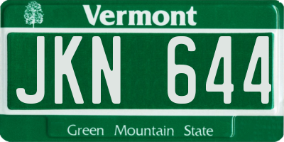 VT license plate JKN644