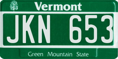 VT license plate JKN653