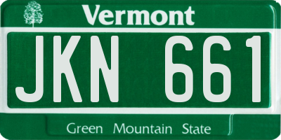 VT license plate JKN661
