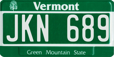 VT license plate JKN689