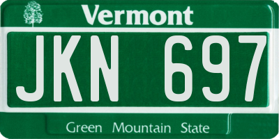 VT license plate JKN697