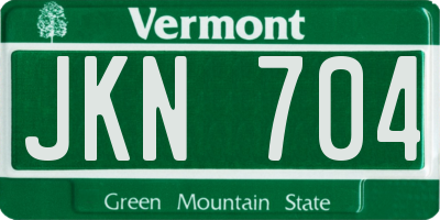 VT license plate JKN704
