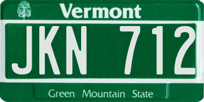 VT license plate JKN712