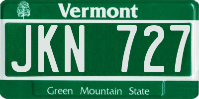 VT license plate JKN727